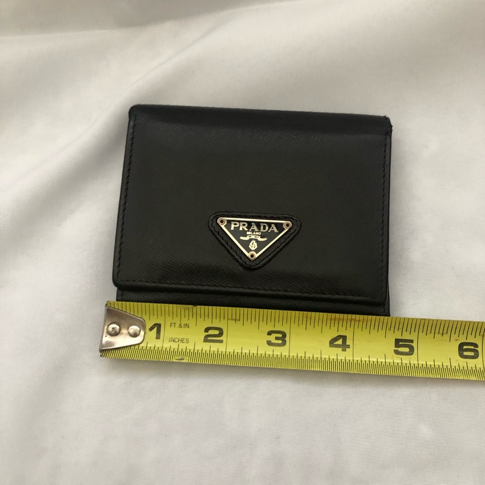 Prada Black Leather Trifold Wallet - Picture 9 of 13